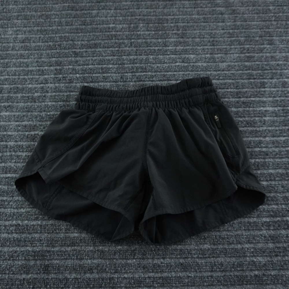 Lululemon Tracker Short V Women 6 Black Athletic Running Shorts